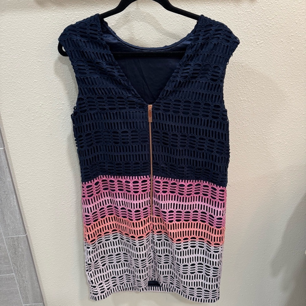 Ted Baker Cahill Marina Mosaic Lace Tunic Sleeveless Mini Shift Dress Size 5 - Picture 5 of 12